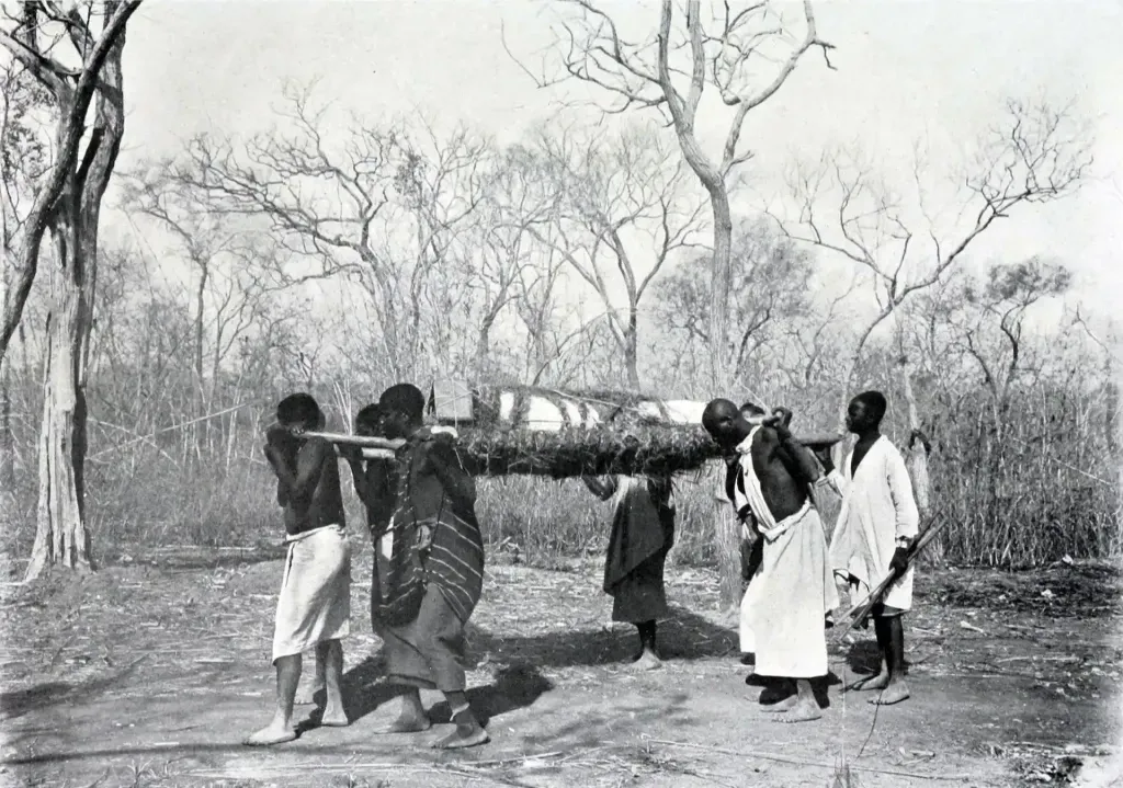 Africans carrying the remains